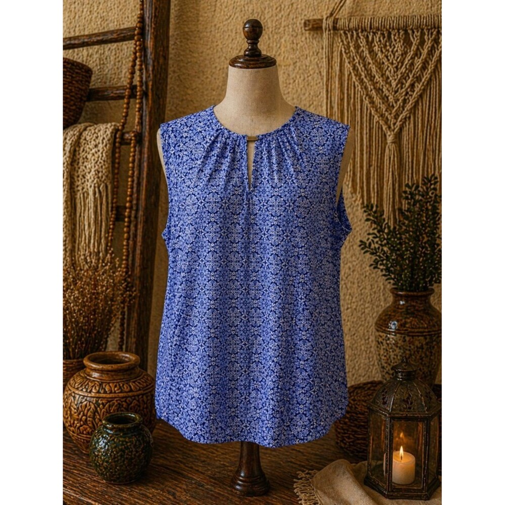 The Limited Sleeveless Geometric Boho Pattern Short Sleeve‎ Top XL
